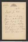Nachlass Franz Steindachner, Brief von August Alber an Franz Steindachner (29.06.1882), Inv.Nr. 5.01, Seite 1